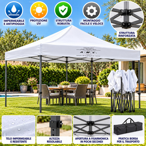Gazebo richiudibile 3x3 in - mt,