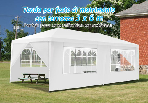 Gazebo giardino 3x6 tendone - gazebo, m